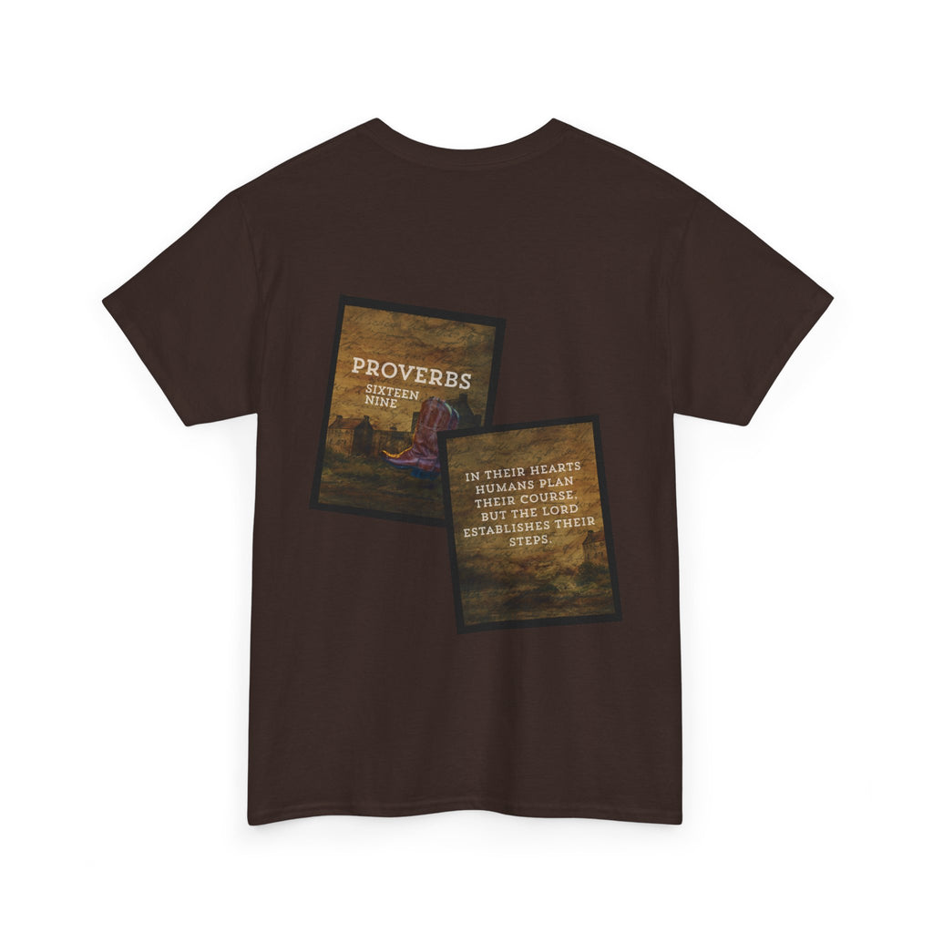 Proverbs 16:9 Cowboy Boots Graphic Tee